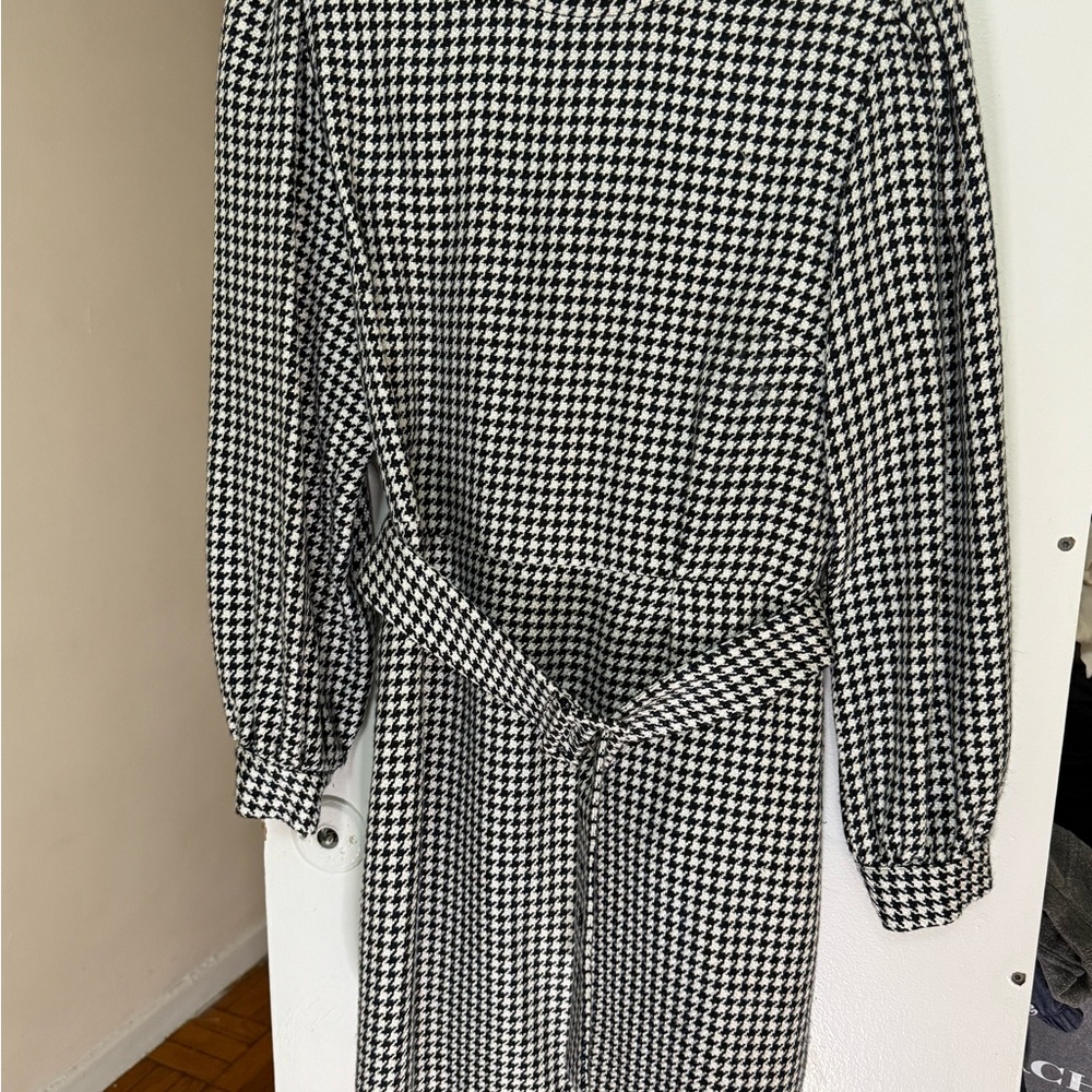 Sanctuary Black and White Houndstooth Long Sleeve Dress